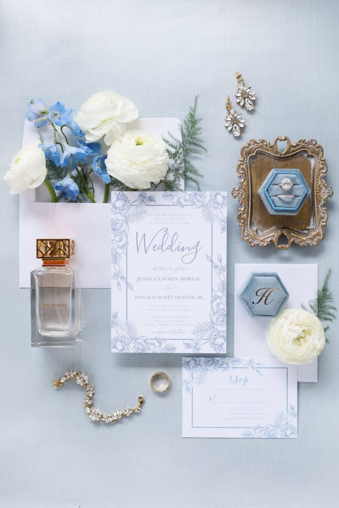 floral wedding invitation  | Raleigh NC Wedding photographer
