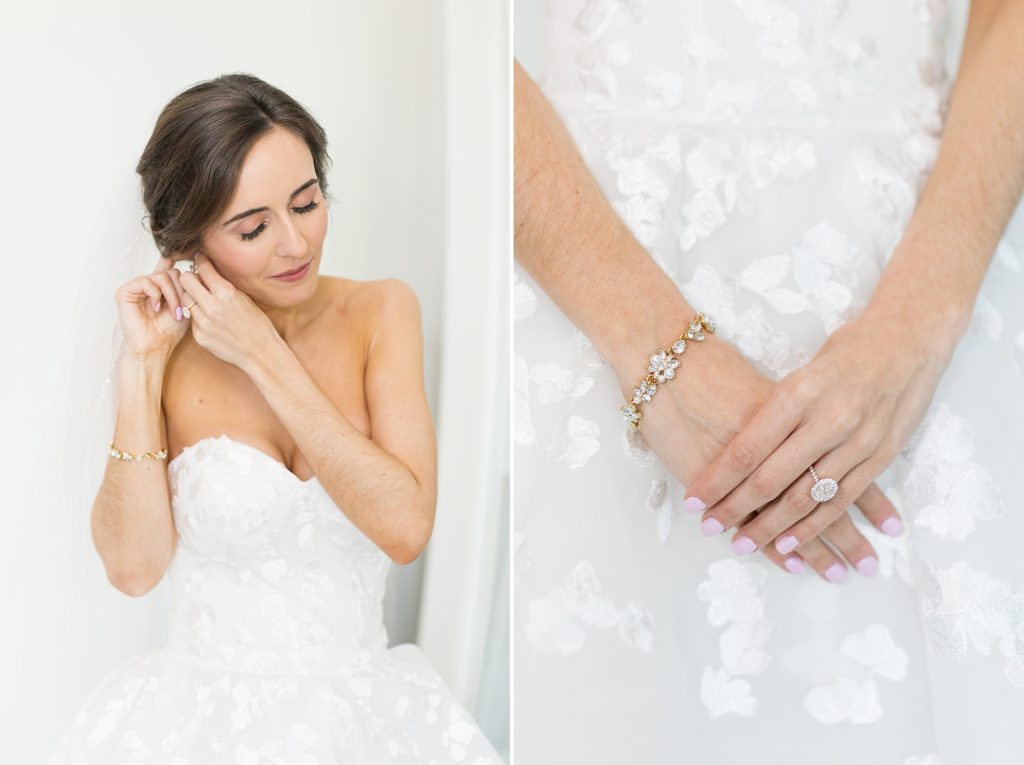 Bridal jewelry for Spring wedding at Southern Grace Farms | Raleigh NC Wedding photographer