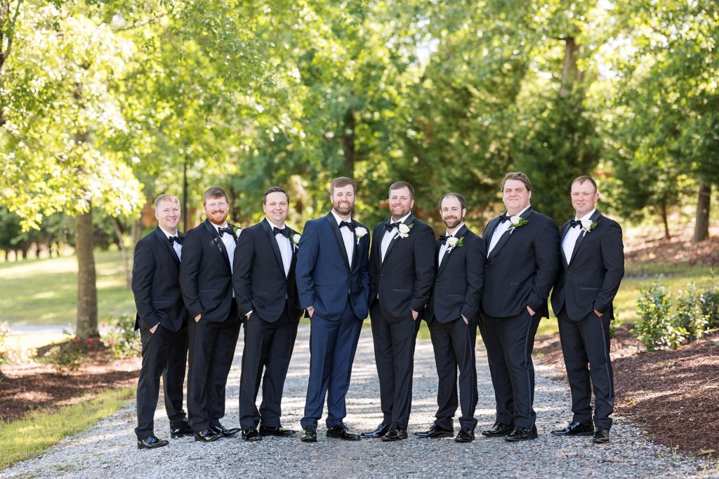 Groomsmen for Spring wedding at Southern Grace Farms | Raleigh NC Wedding photographer