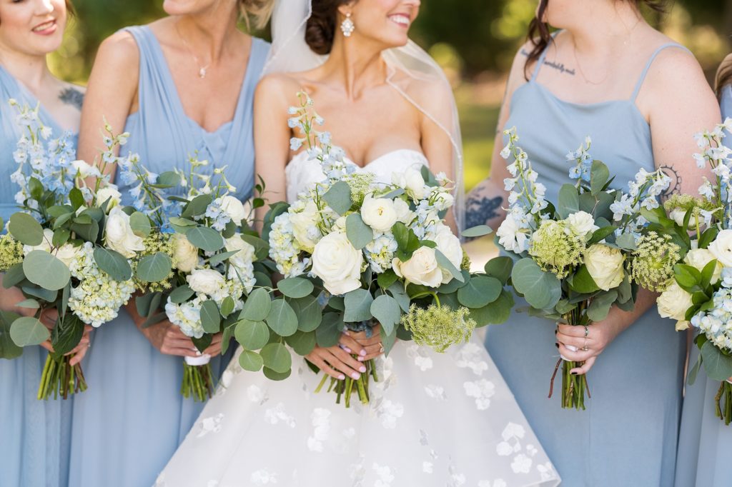 eucalyptus and rose bouquets | Raleigh NC Wedding photographer