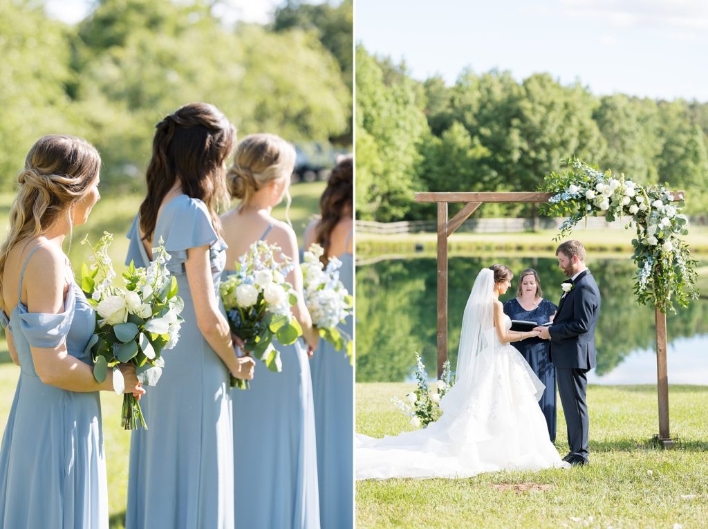 Spring wedding ceremony at Southern Grace Farms | Raleigh NC Wedding photographer
