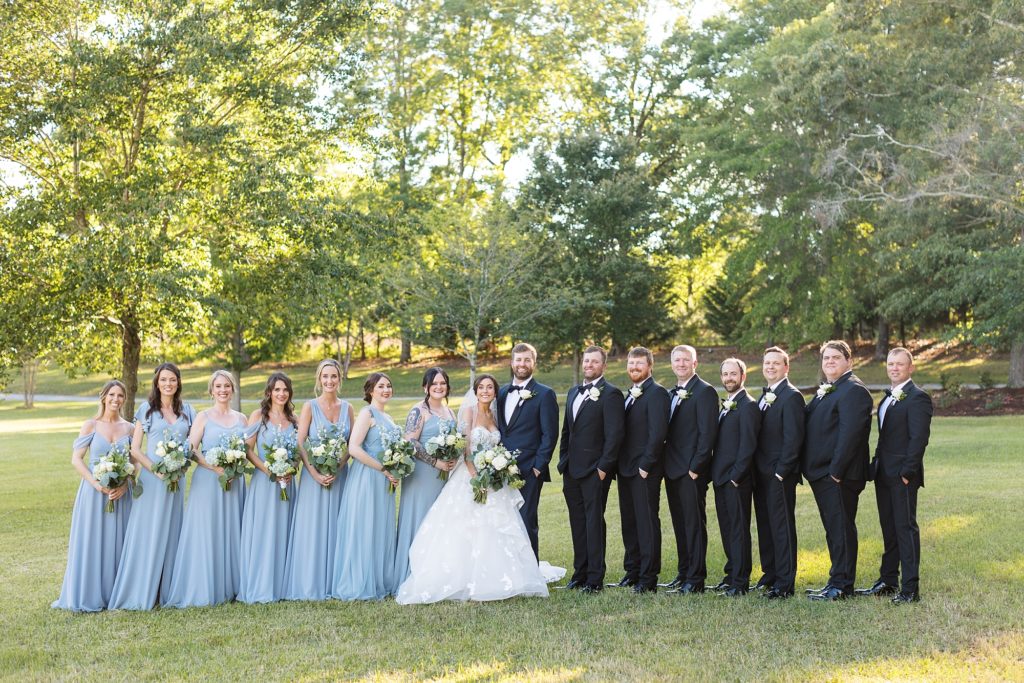 wedding party at Southern Grace Farms | Raleigh NC Wedding photographer
