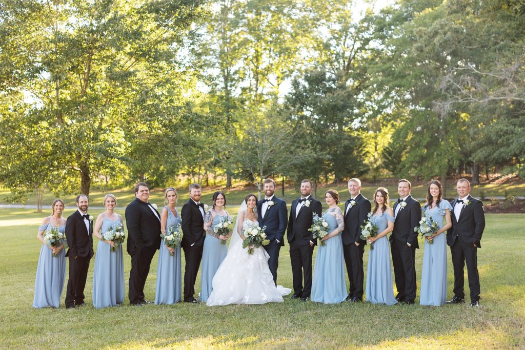 wedding party in blue | Raleigh NC Wedding photographer