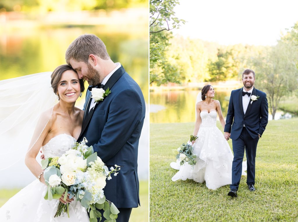 bride and groom walking | Raleigh NC Wedding photographer