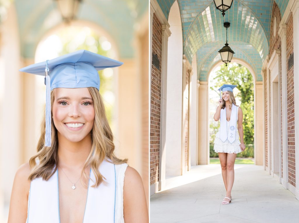 Graduate wearing UNC cap | Raleigh NC Photographer - Sarah Hinckley Photography