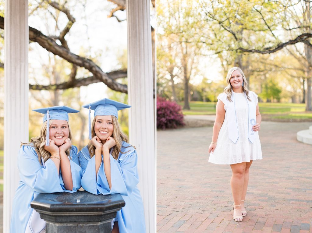 Grads in front of UNC Old Well | Raleigh NC Photographer - Sarah Hinckley Photography