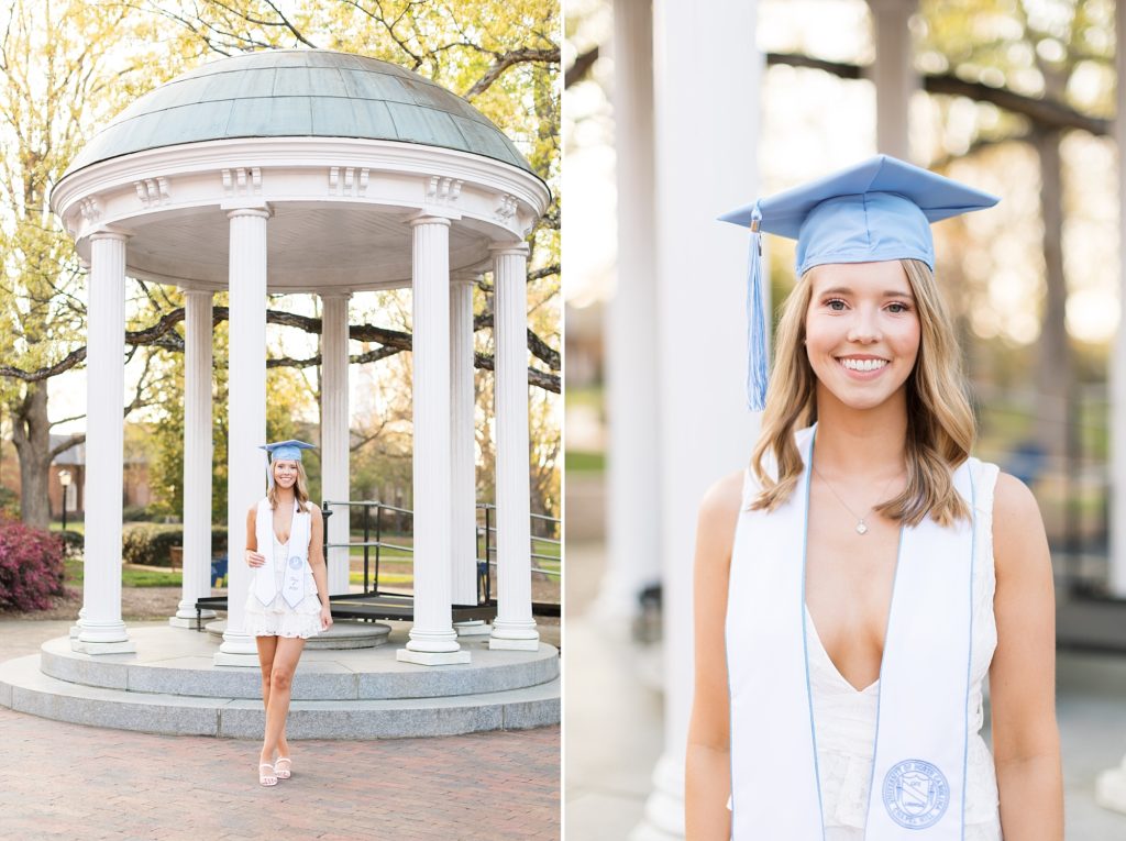 UNC Grad in front of old well | Raleigh NC Photographer - Sarah Hinckley Photography