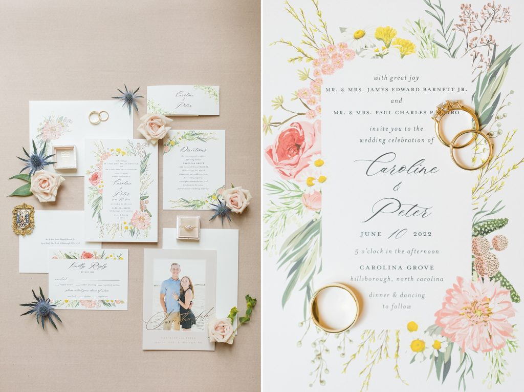 Blue and pink wedding inspiration for details and flat lays | Carolina Grove | Raleigh NC Wedding Photographer | Sarah Hinckley Photography