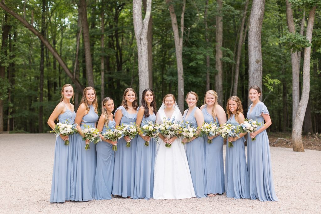 Dusty blue bridesmaid dresses  | Carolina Grove | Raleigh NC Wedding Photographer | Sarah Hinckley Photography