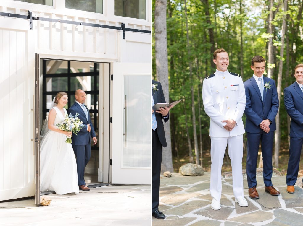 The bride walks down the aisle with her father | Carolina Grove | Raleigh NC Wedding Photographer | Sarah Hinckley Photography