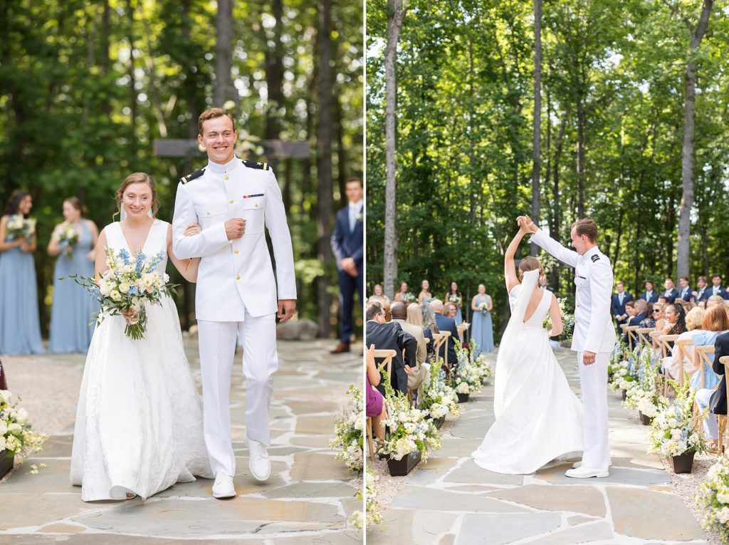Outdoor wedding ceremony in the woods | Carolina Grove | Raleigh NC Wedding Photographer | Sarah Hinckley Photography