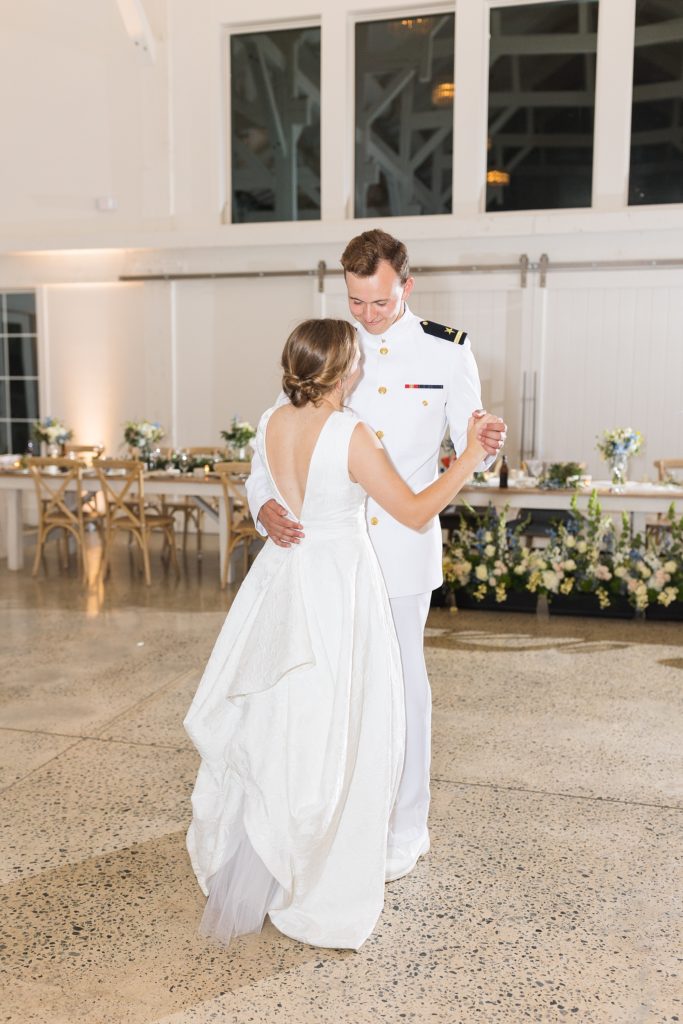 The bride and groom share a private last dance at Carolina Grove | Raleigh NC Wedding Photographer | Sarah Hinckley Photography