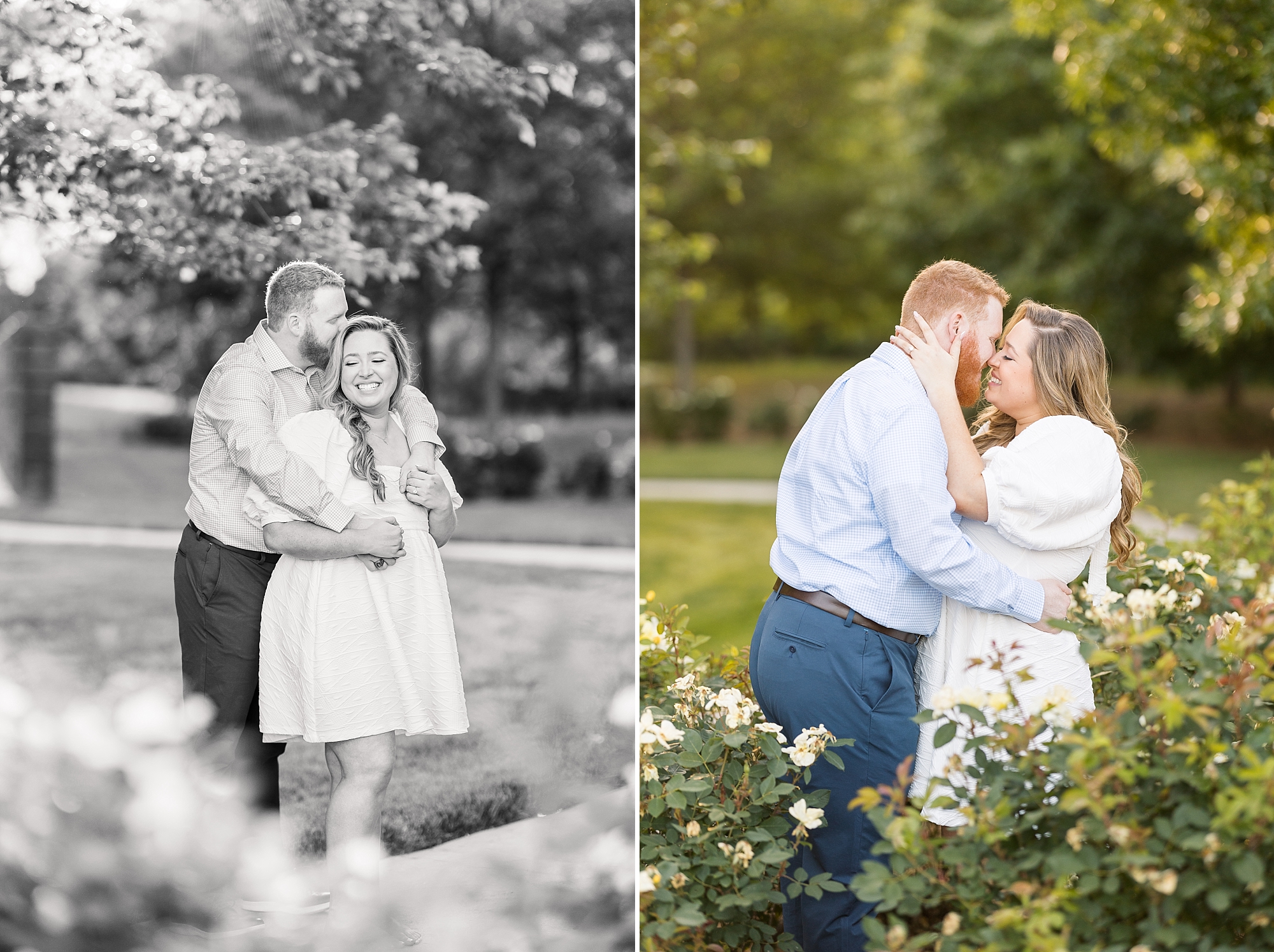 Romantic spring engagement session at the NC Museum of Art Park | Raleigh NC Engagement Photographer