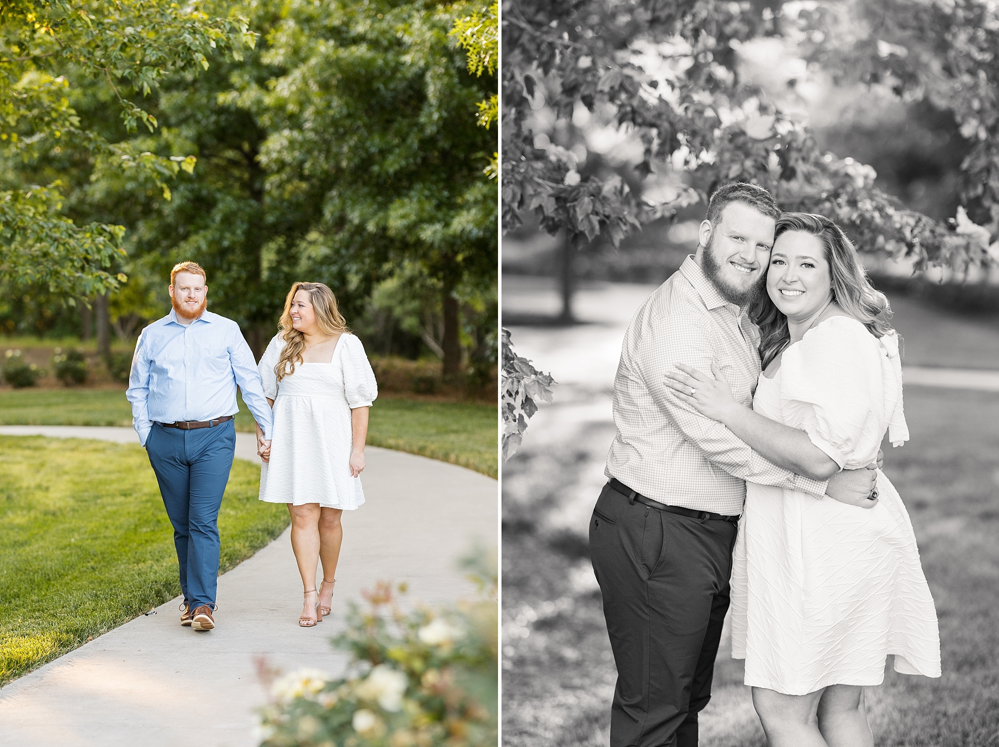 Park engagement photos in downtown Raleigh | Raleigh NC Engagement Photographer
