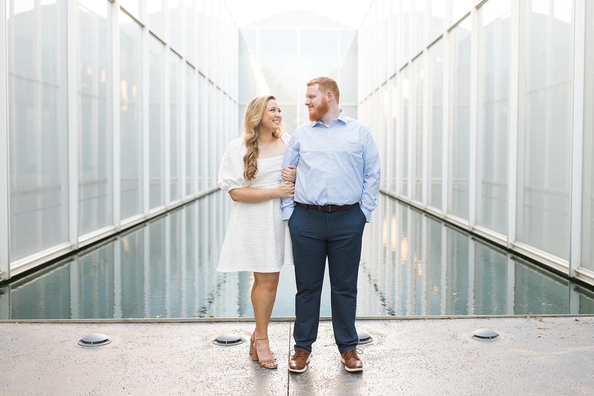 NC Museum of Art Reflecting Pool | Raleigh NC Engagement Photographer