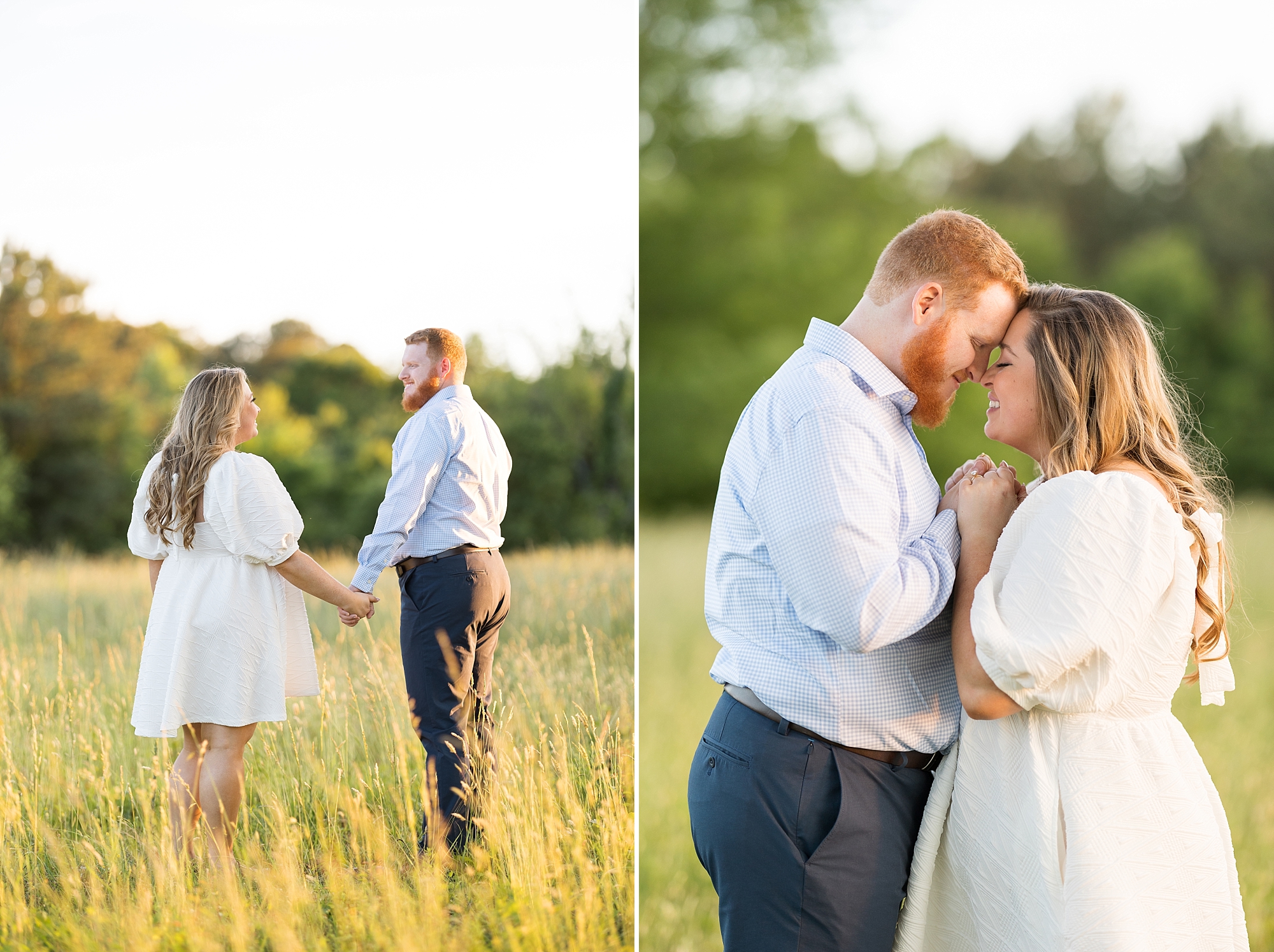 NC Museum of Art Park engagement session in the spring | Raleigh NC Engagement Photographer