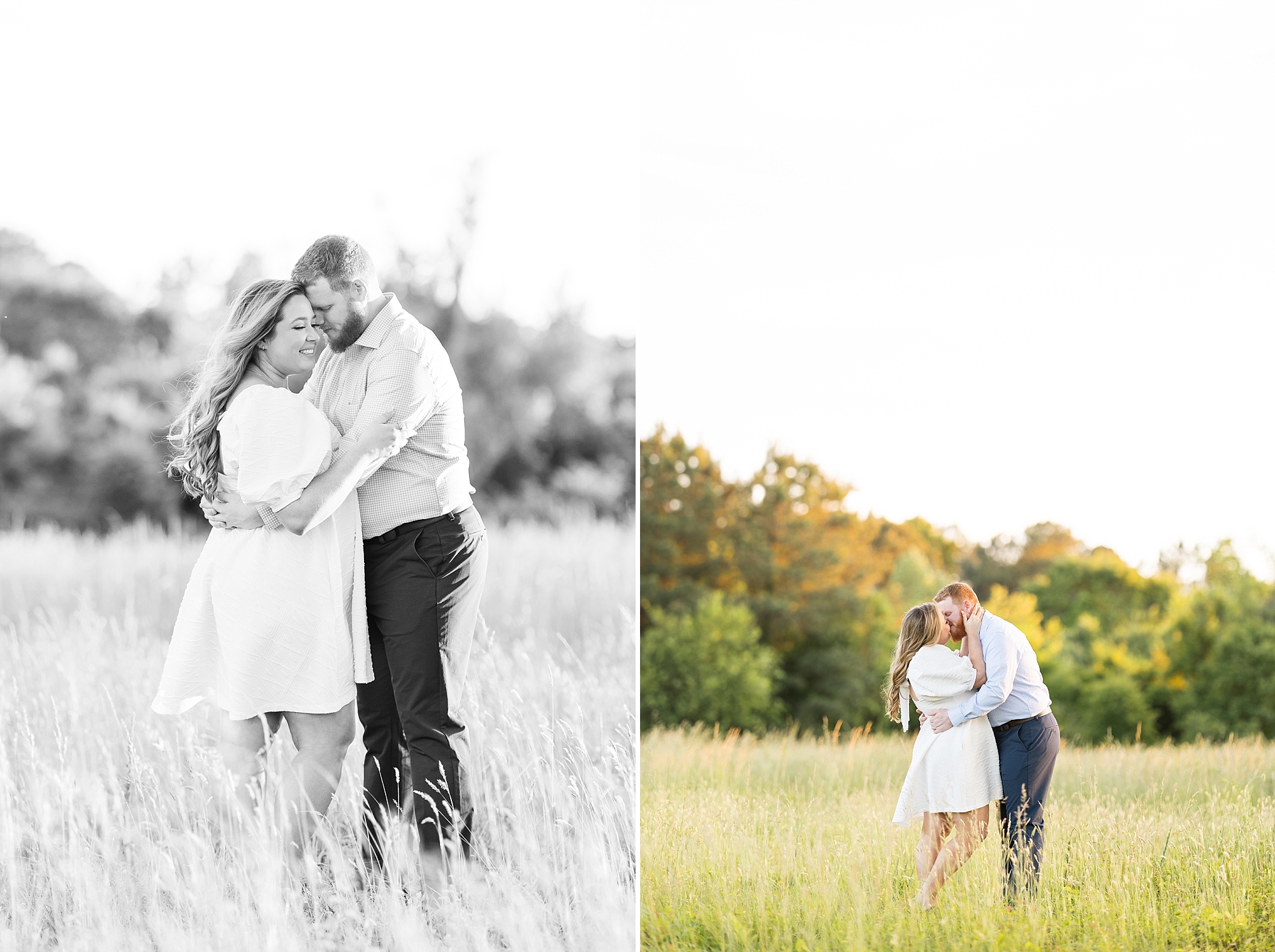 Romantic engagement photos in a field in Raleigh, NC | Raleigh NC Engagement Photographer
