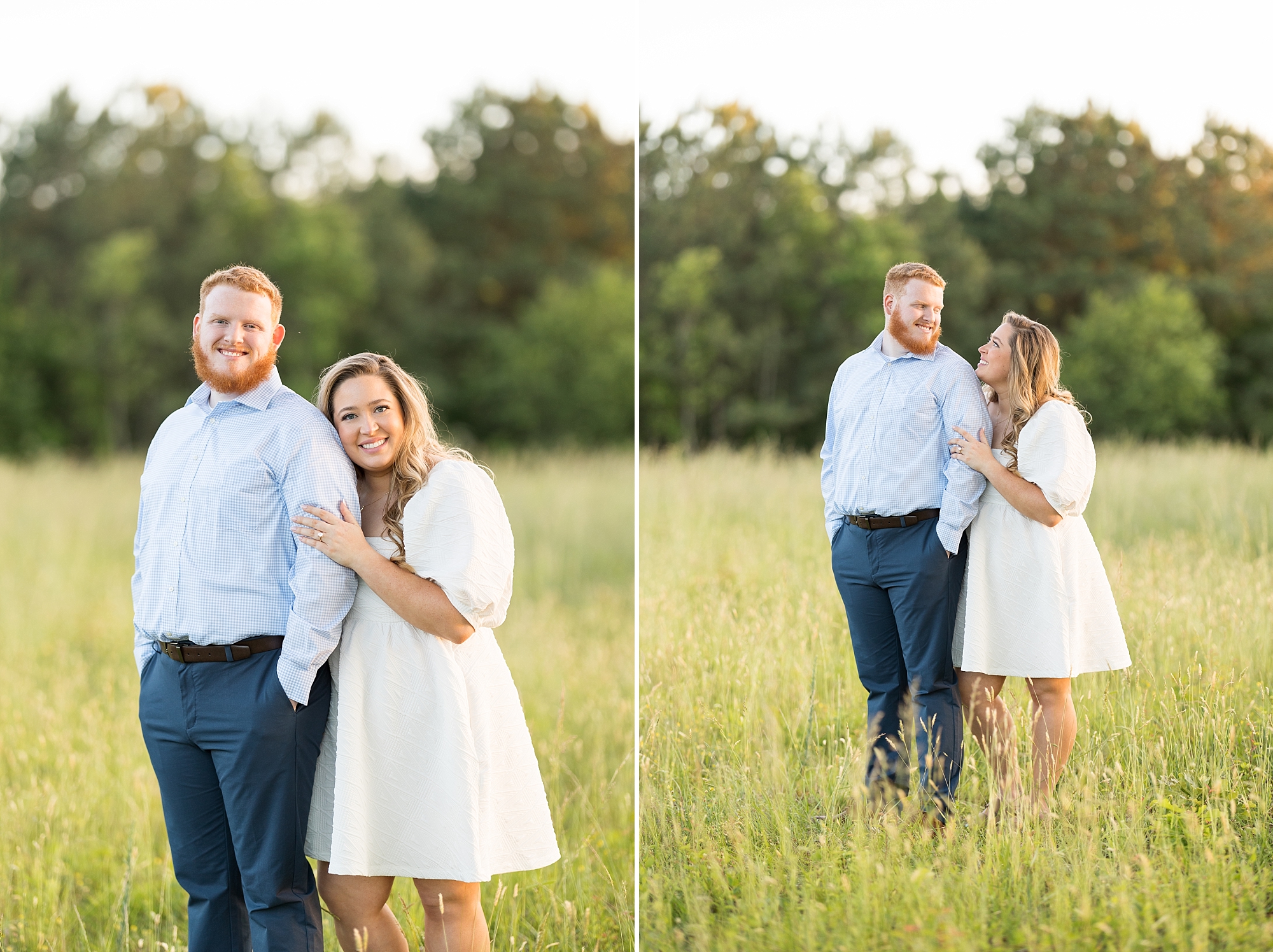 Golden Hour Sunset engagement photos at the NC Museum of Art in Raleigh | Raleigh NC Engagement Photographer