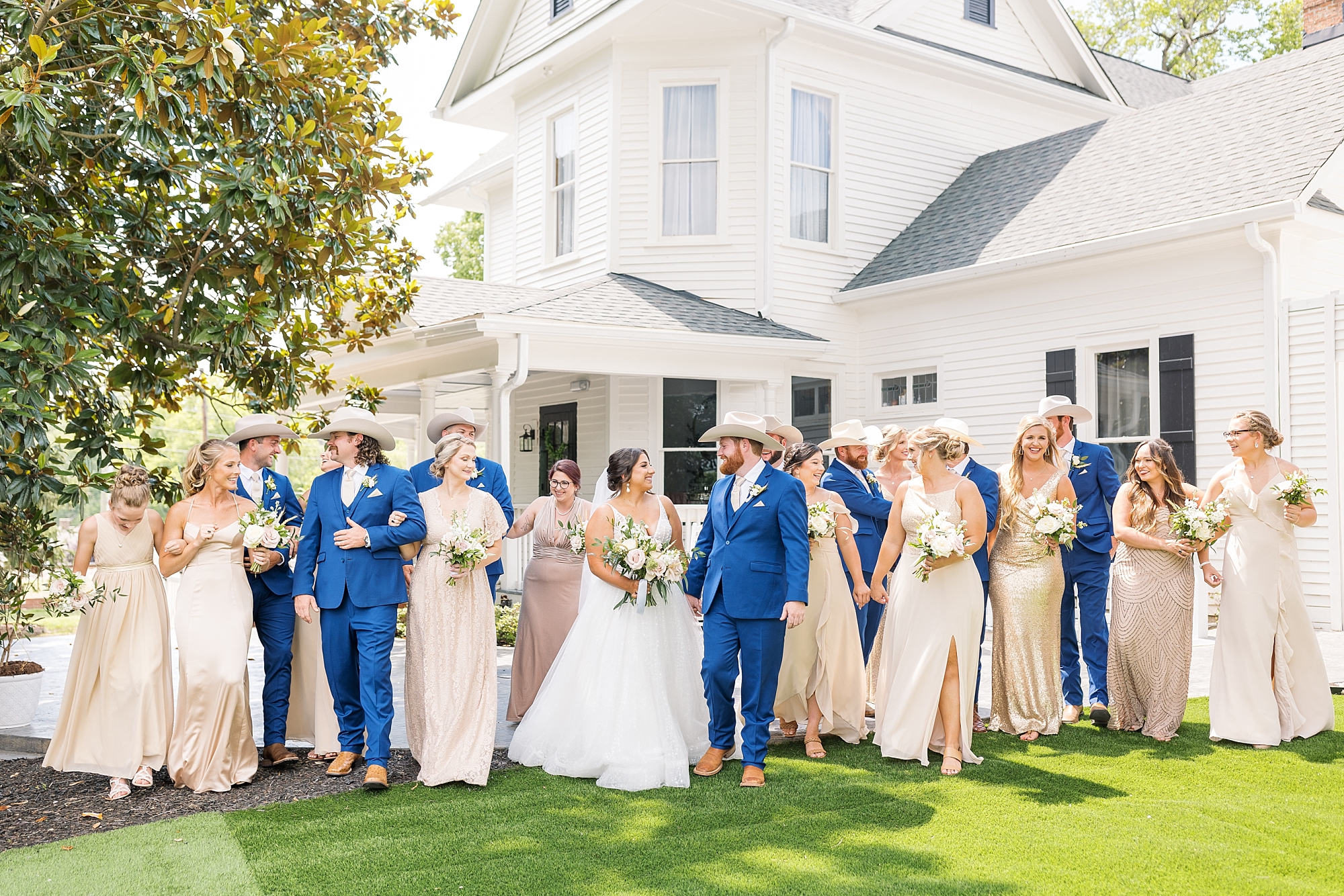 Champagne and Blush wedding at The Victorian Youngsville North Carolina
