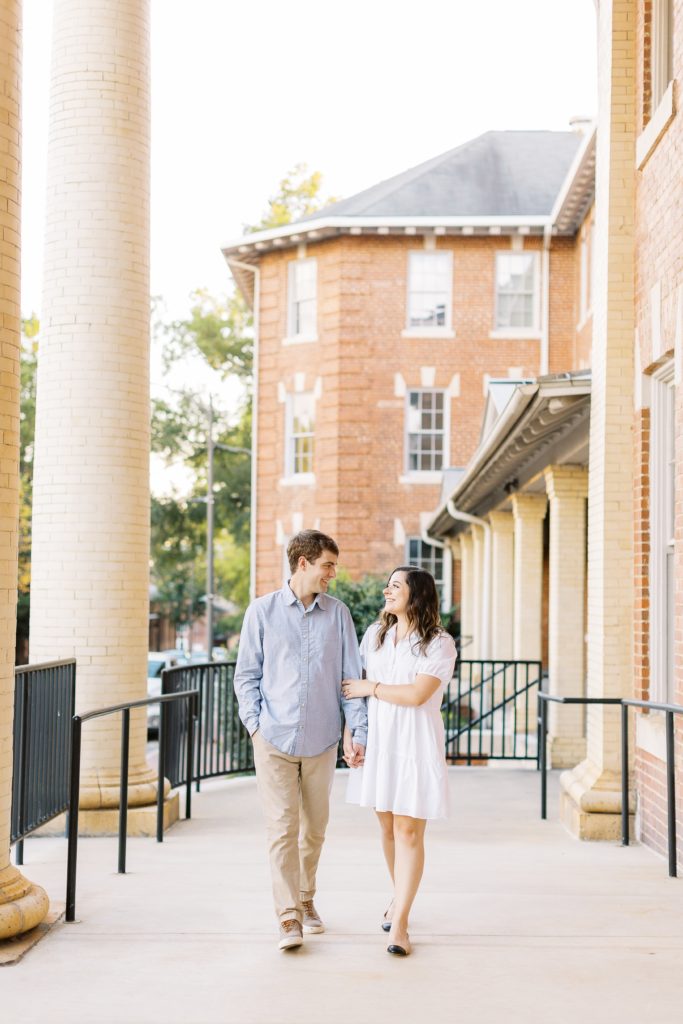 Your college campus at NC State is one of the best places to take engagement photos in Raleigh
