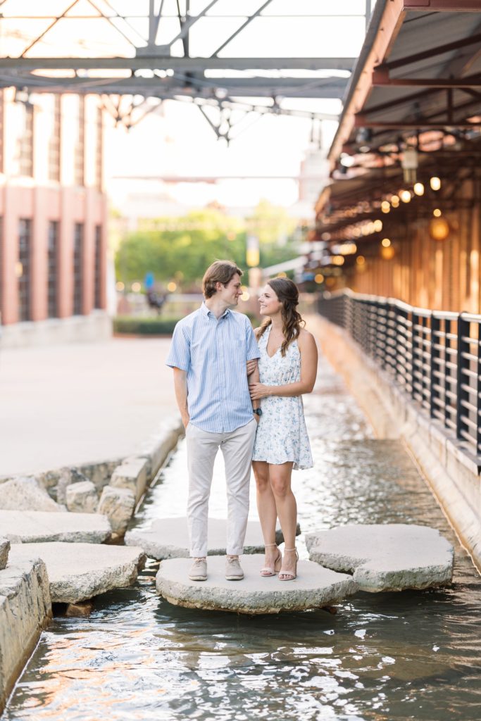 The American Tobacco Campus in Durham is a beautiful urban warehouse district great for engagement photos.