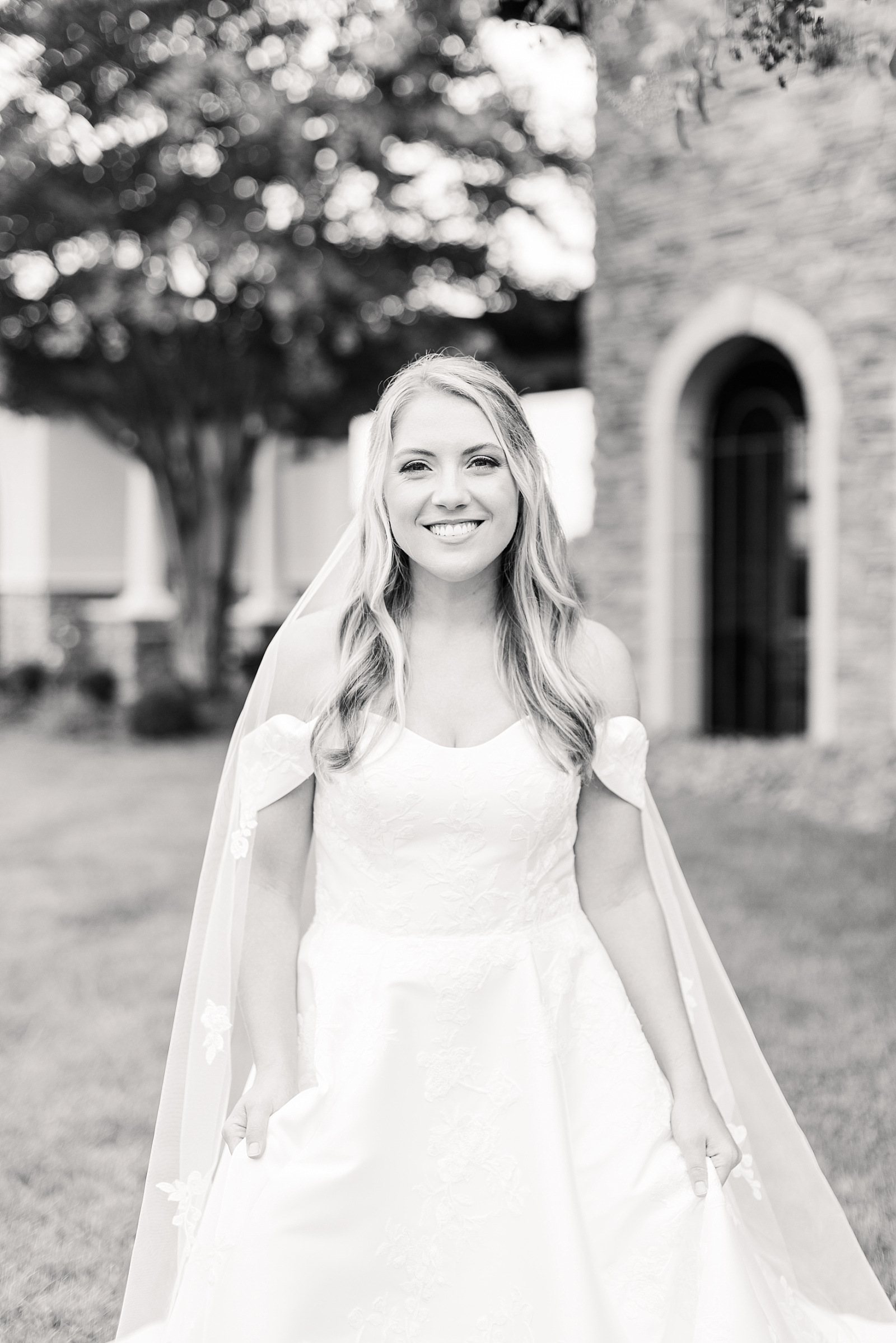 black and white of bride Childress Vineyards   | NC Wedding Photographer | VA wedding photographer | Vineyard Weddings