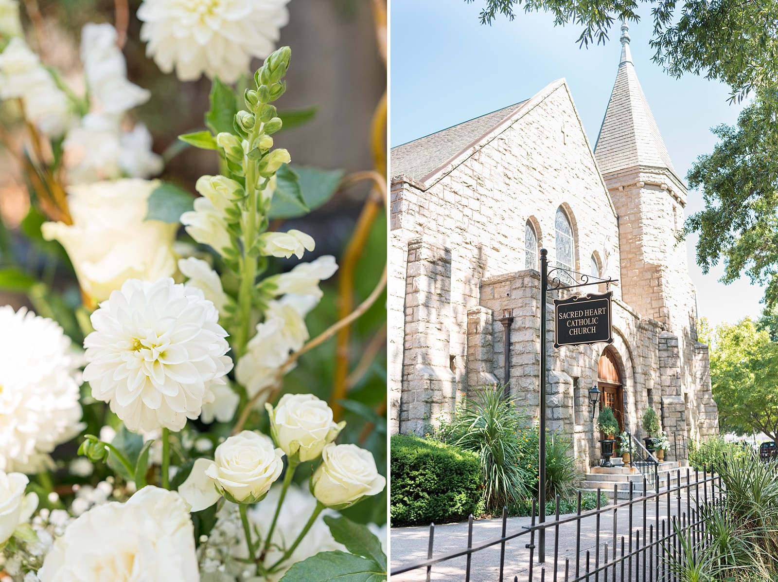 Outside of Wedding Ceremony - Sacred Heart Catholic Church | Raleigh Wedding Photographer Sarah Hinckley
