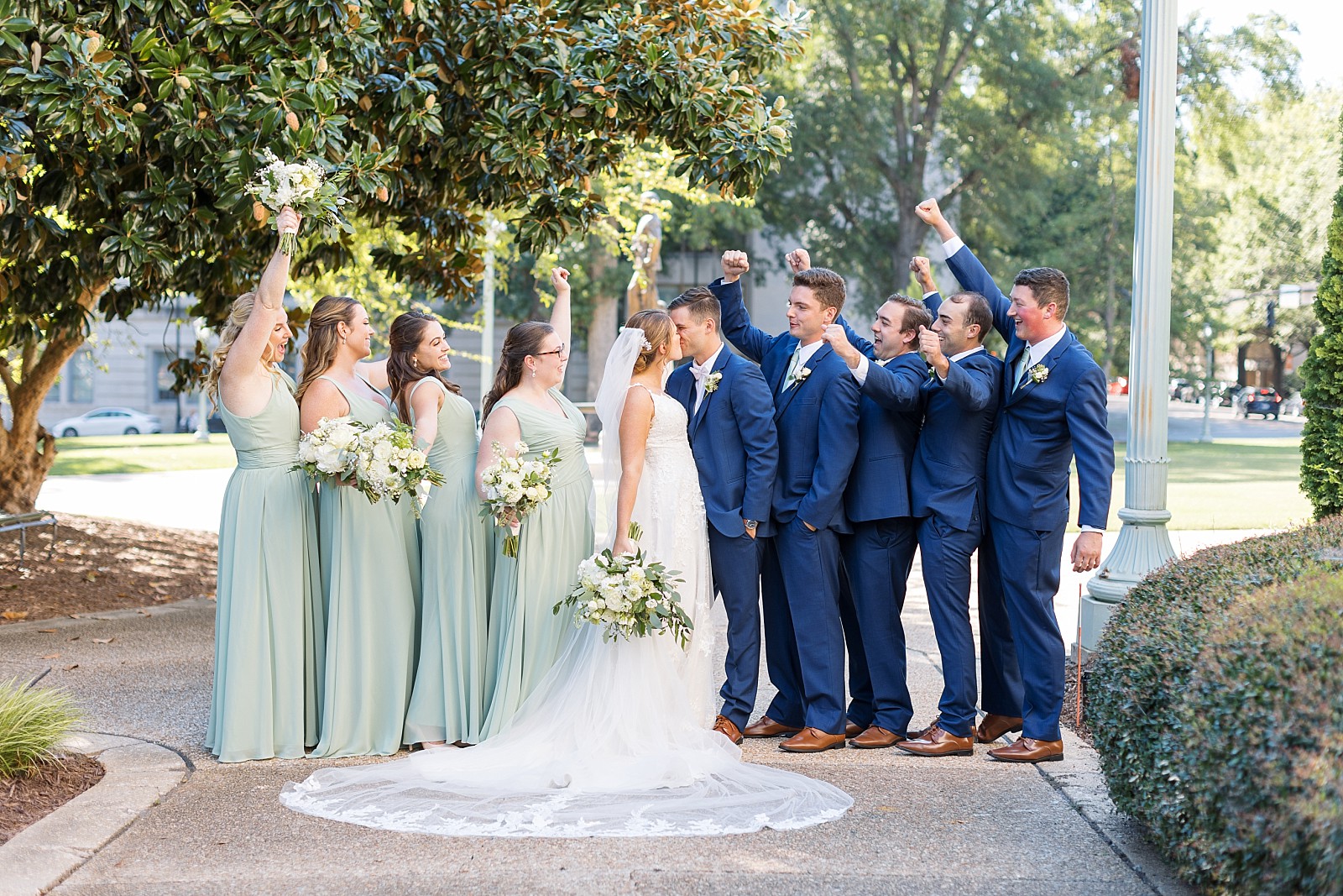 Wedding party celebrating | Raleigh Wedding Photographer Sarah Hinckley