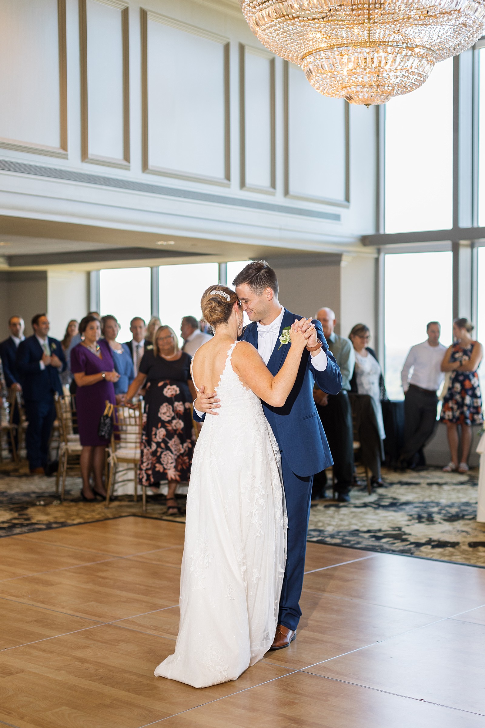 First dance under chandelier | Raleigh Wedding Photographer Sarah Hinckley