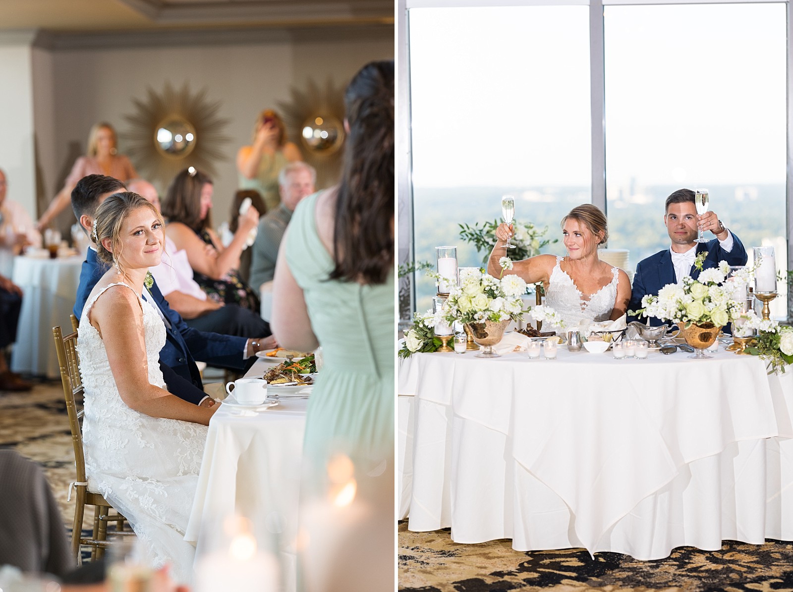 bride and groom raising a toast | Raleigh Wedding Photographer Sarah Hinckley