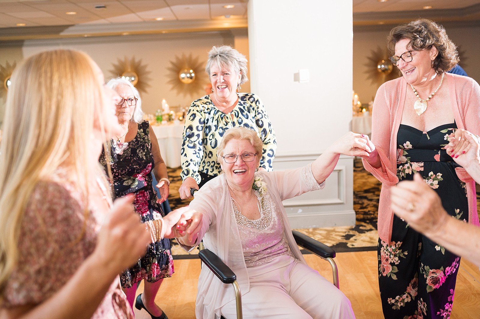 Wedding guests dancing during wedding reception | Raleigh Wedding Photographer Sarah Hinckley