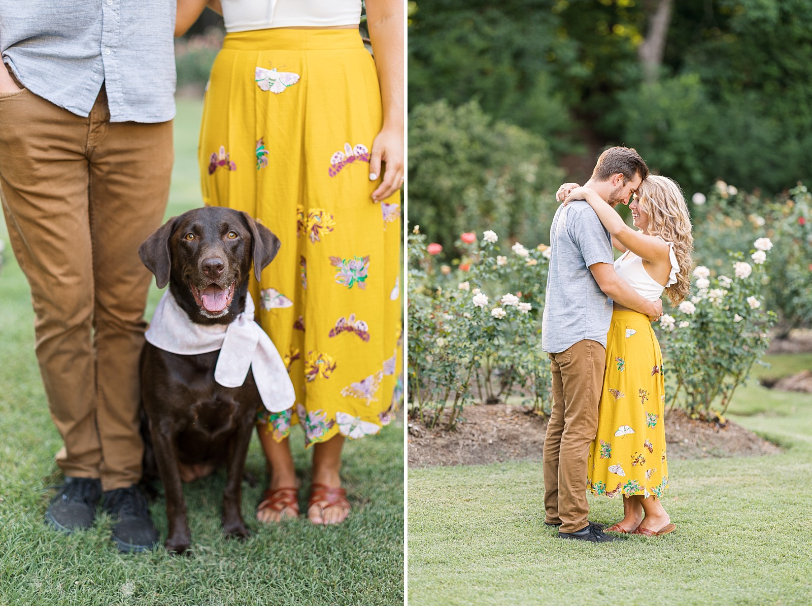 Dog with his owners for  Anniversary Photos | Raleigh Portrait Photographer | Raleigh NC Wedding Photographer
