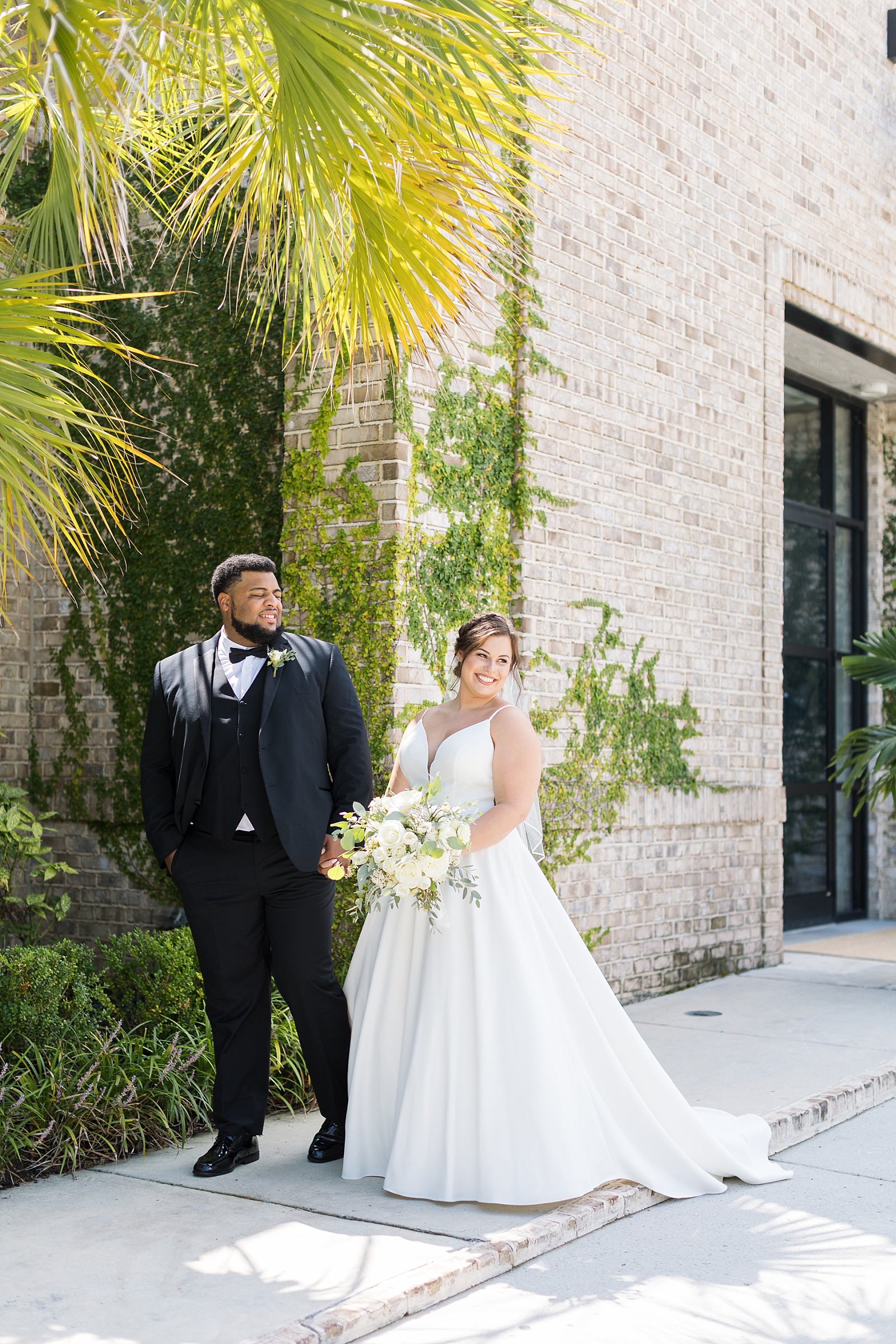 Bride and groom first look at Wrightsville Manor in Wilmington | North Carolina Wedding Photographer