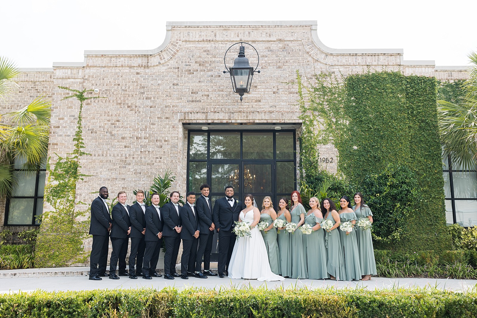 Sage green and black wedding party colors at Wrightsville Manor in Wilmington | North Carolina Wedding Photographer