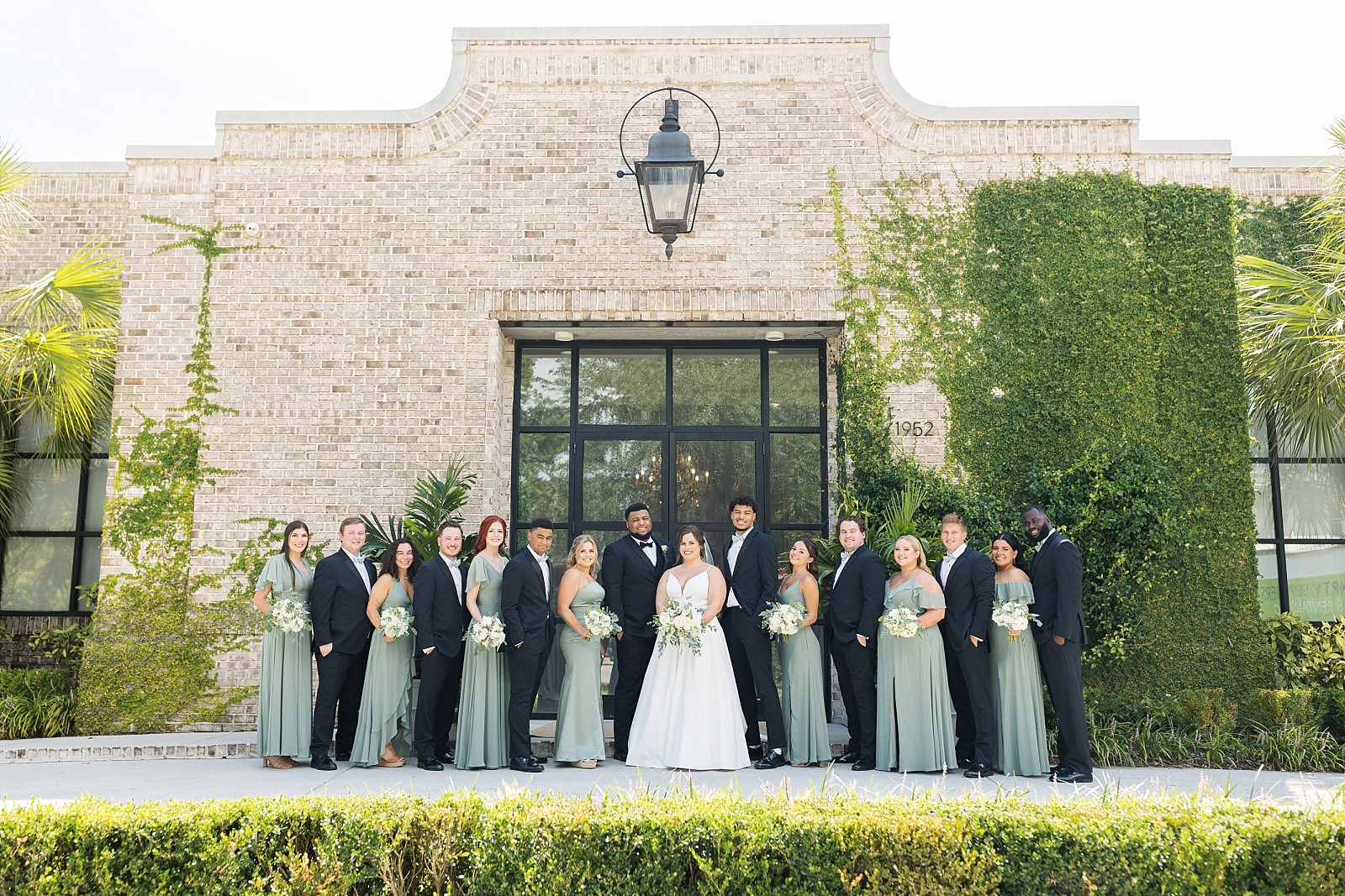 Sage green and black wedding party colors at Wrightsville Manor in Wilmington | North Carolina Wedding Photographer