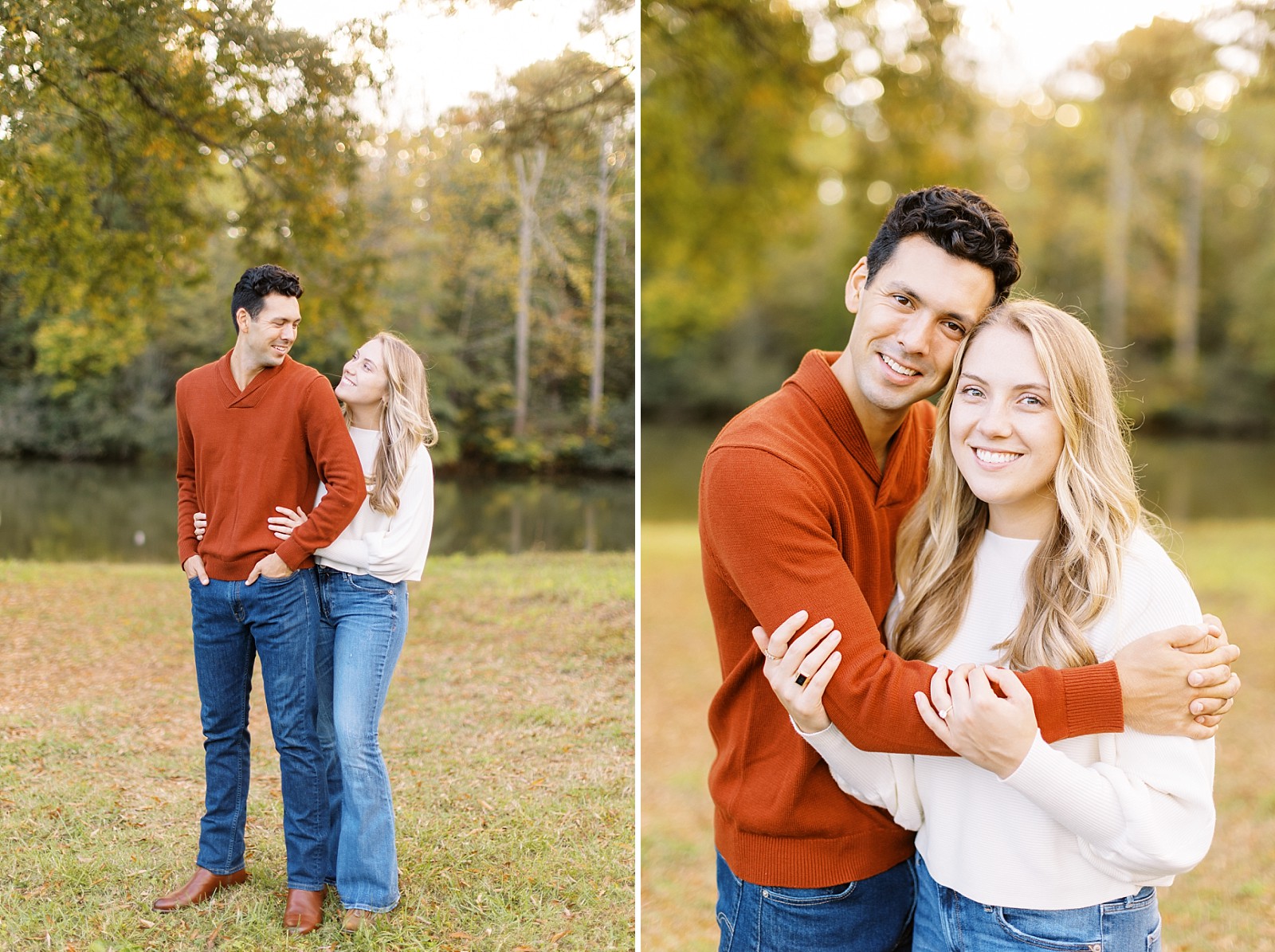 fall outfit inspiration | fall engagement session | Raleigh NC wedding photographer