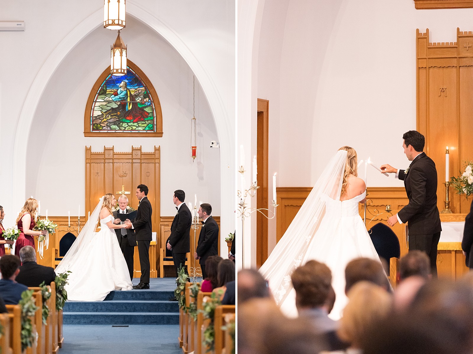 bride and groom during ceremony | Childress Vineyards Wedding | winery wedding | charlottesville | NC Wedding Photographer 
