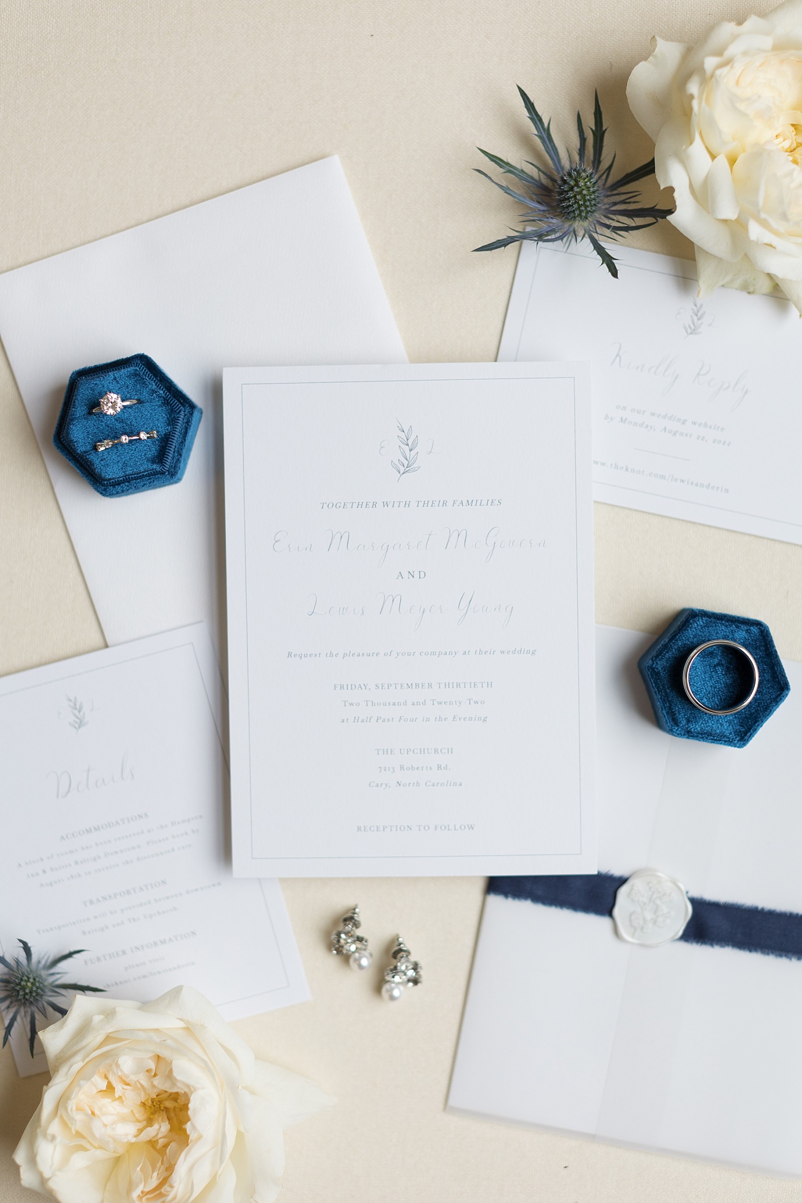 Wedding invite suit for wedding at The Upchurch in Cary NC | Raleigh NC Wedding Photography