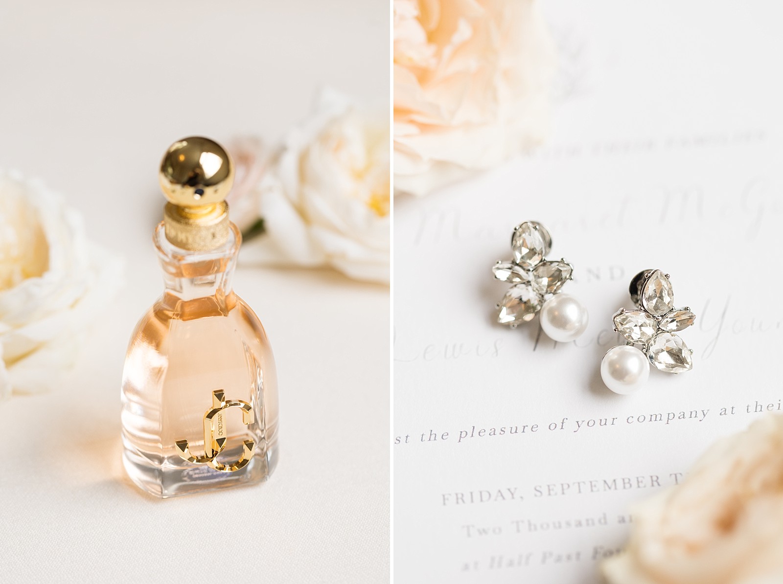 Perfume and pearl earrings | Raleigh NC Wedding Photography