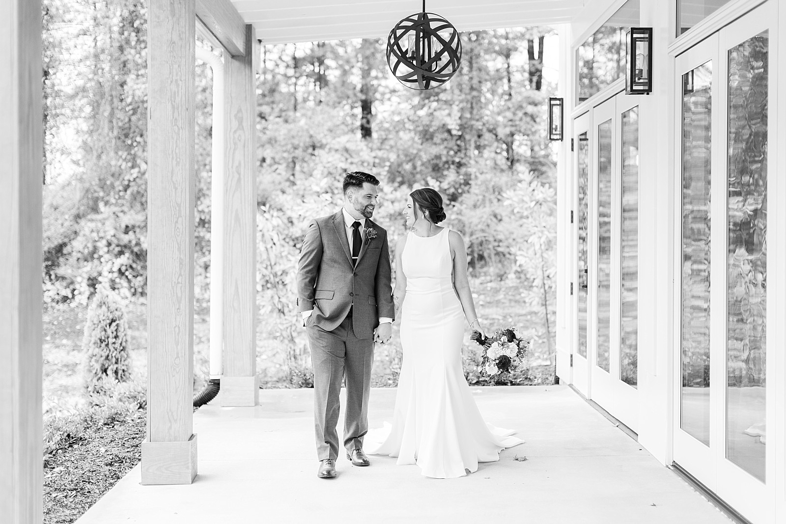 black and white photo of Bride and groom |The Upchurch in Cary NC | Raleigh NC Wedding Photography