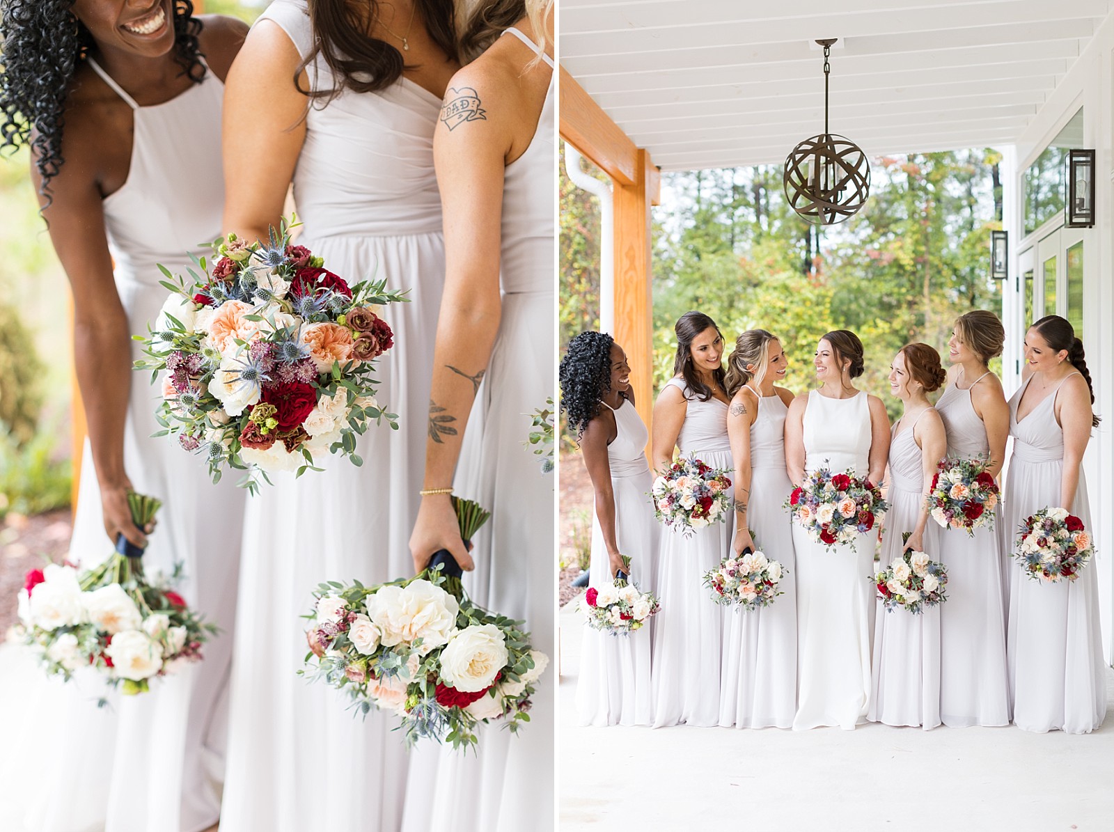 bridal party for wedding in a hurricane | Raleigh NC Wedding Photography