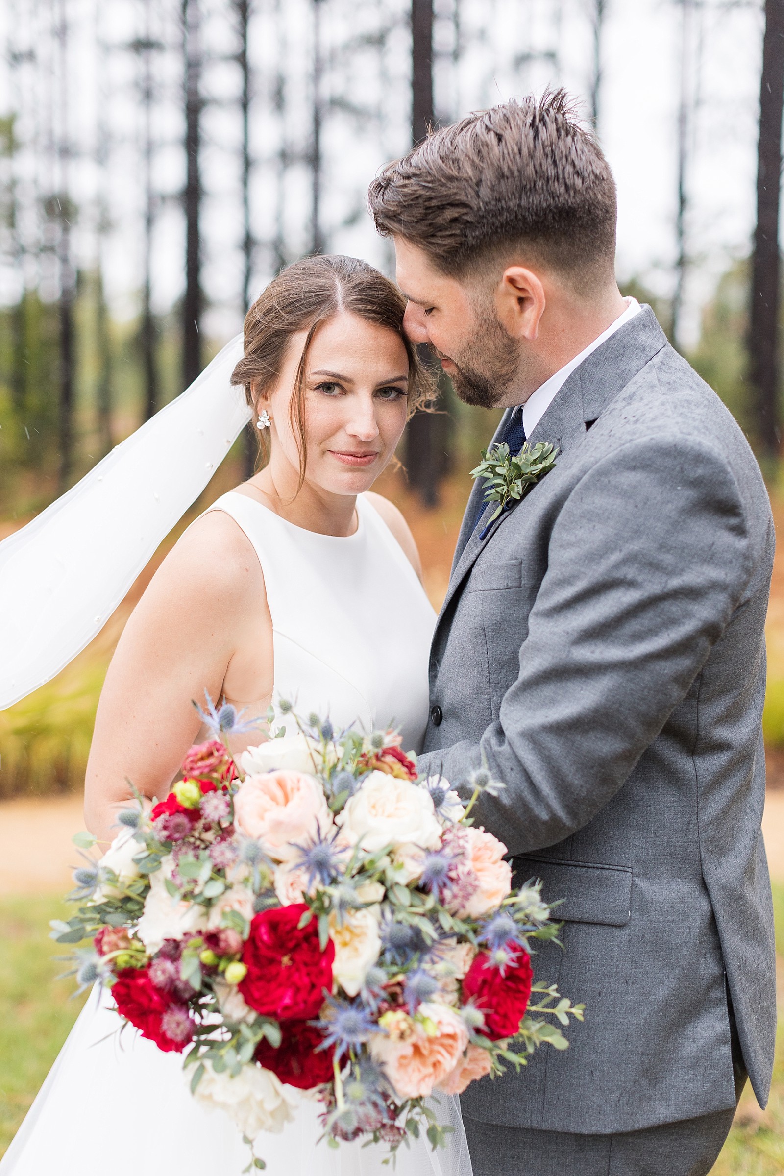 bride and groom outside at The Upchurch in Cary NC | Raleigh NC Wedding Photography | Sarah Hinckley Photography