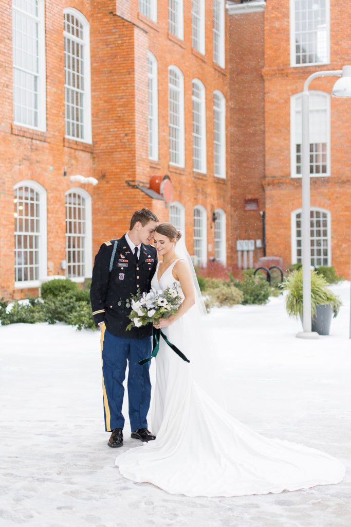 Winter wedding with Snow in North Carolina 