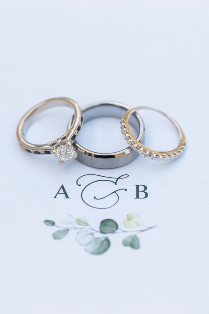 Wedding rings with bride and grooms initials | Fall Wedding | Raleigh NC Wedding Photographer | Sarah Hinckley Photography