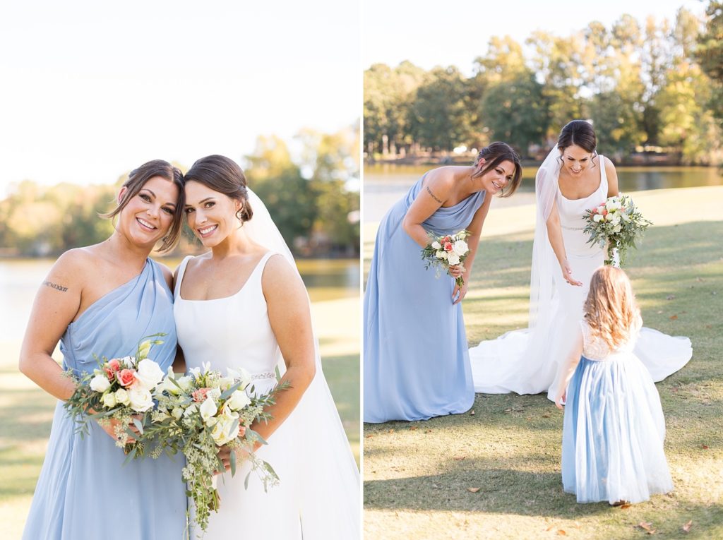 bride with moh and flower girl | Raleigh NC Wedding Photographer | Sarah Hinckley Photography