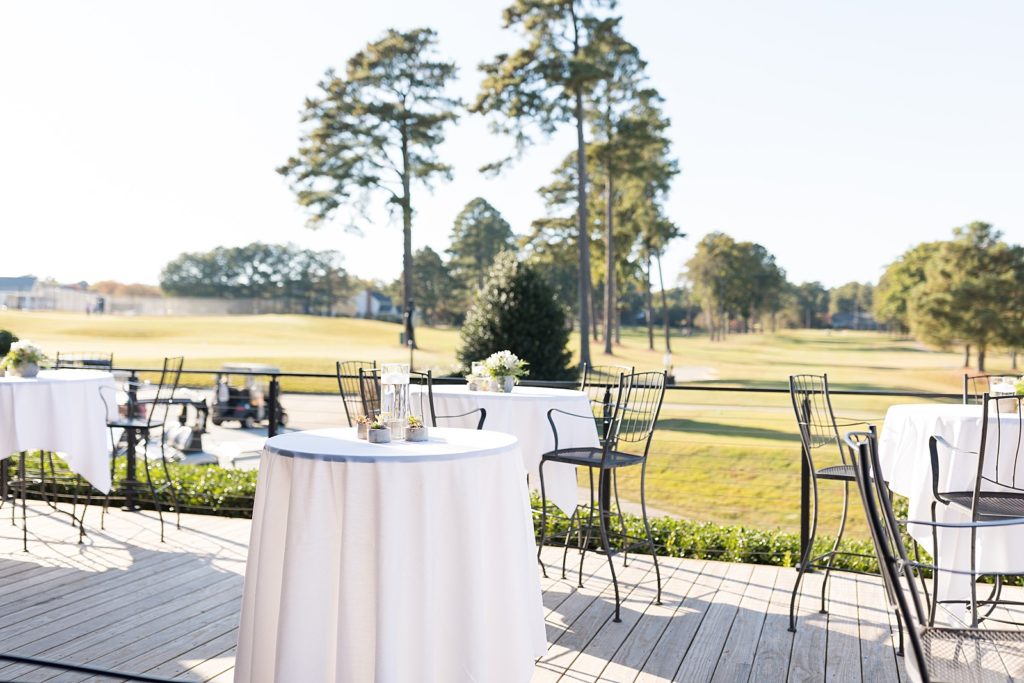 cocktail hour with golf course view | Bentwinds Country Club Wedding | Fall Wedding | North Carolina Wedding | Raleigh NC Wedding Photographer | Sarah Hinckley Photography