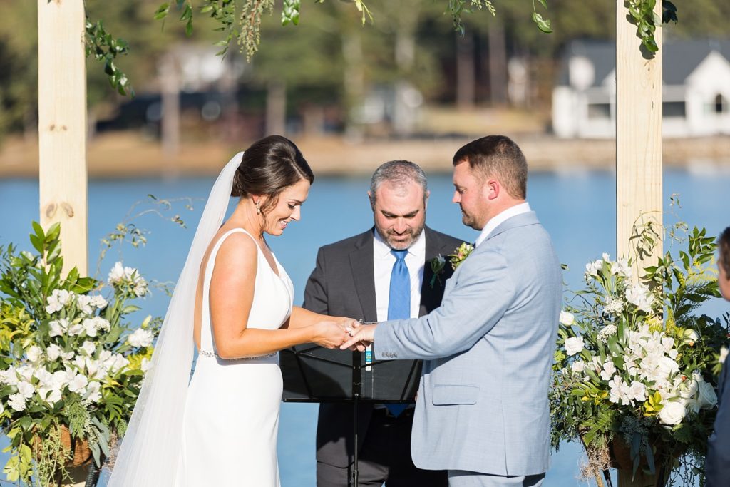 exchanging of rings | Fall Wedding | North Carolina Wedding | Raleigh NC Wedding Photographer