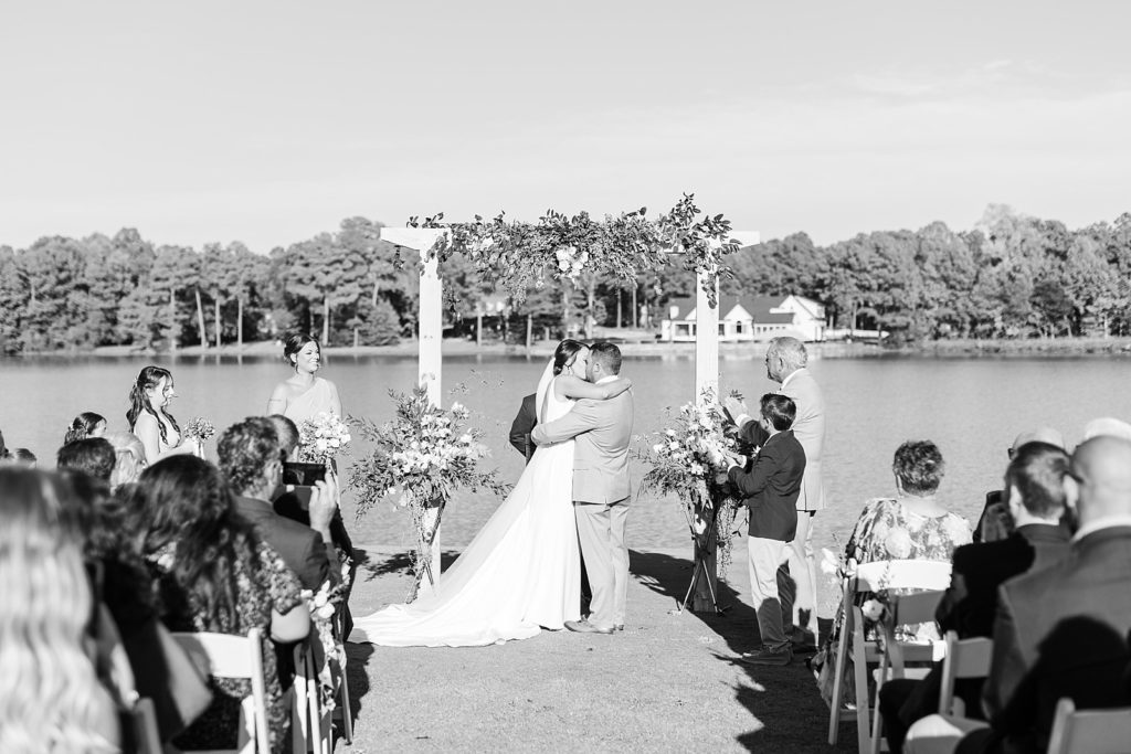 first kiss | Bentwinds Country Club Wedding | Fall Wedding |  Raleigh NC Wedding Photographer | Sarah Hinckley Photography