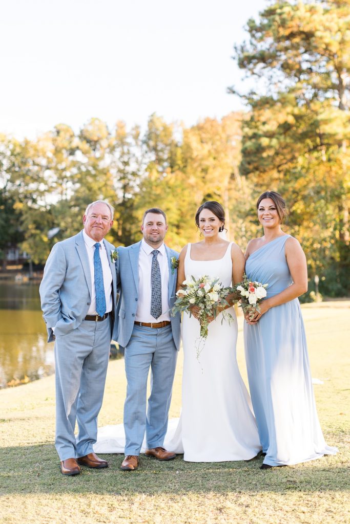 bride and groom with MOH and best man | Raleigh NC Wedding Photographer | Sarah Hinckley Photography
