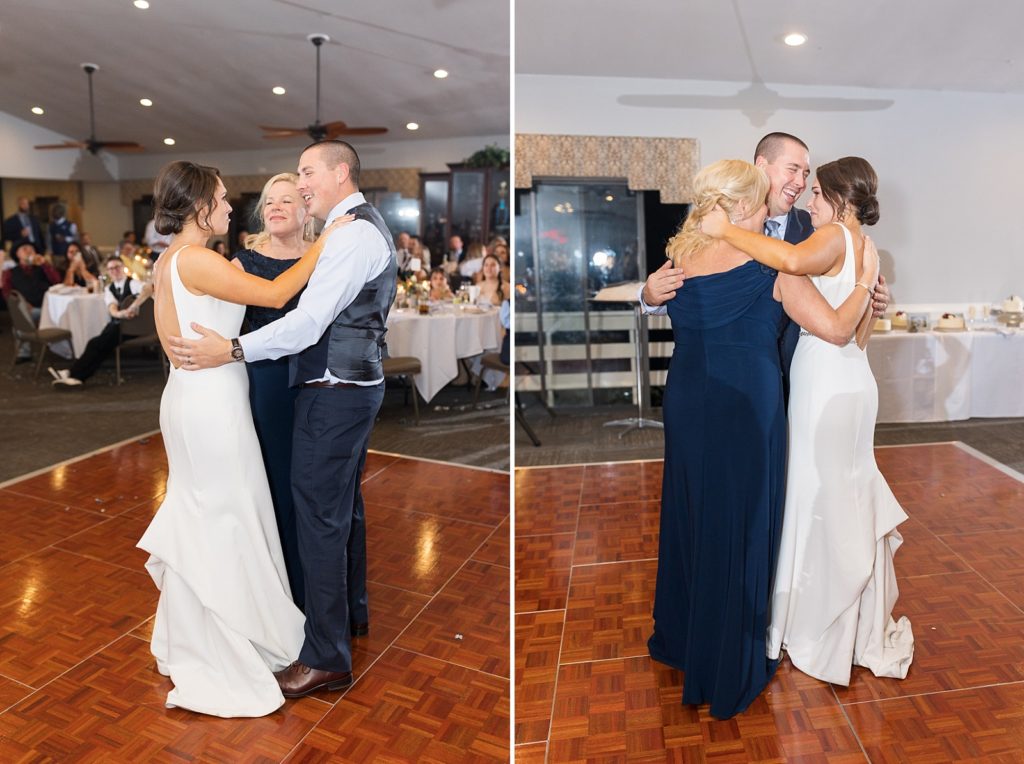 bride dancing with her mom and brother | Bentwinds Country Club Wedding | Fall Wedding | North Carolina Wedding | Raleigh NC Wedding Photographer | Sarah Hinckley Photography